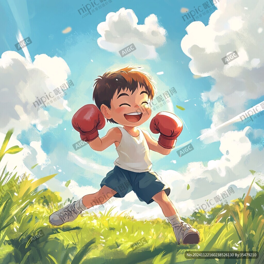 活力男孩插画