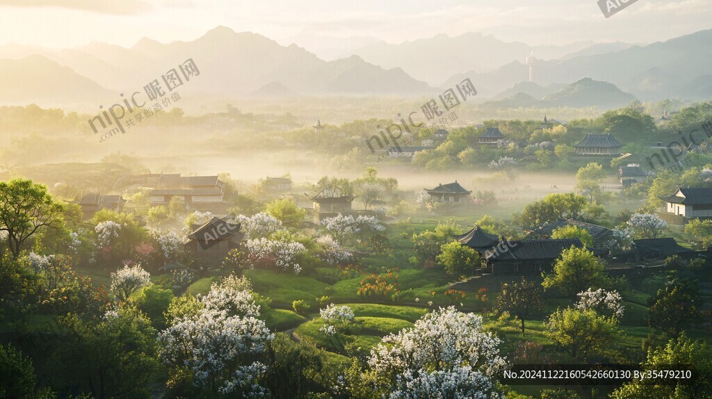 贤山晨雾