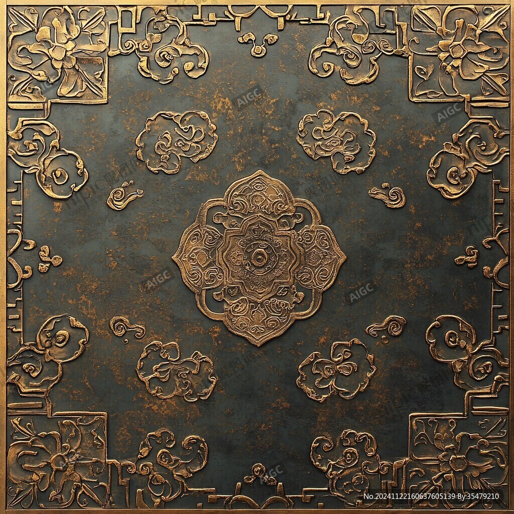 铜板浮雕花纹