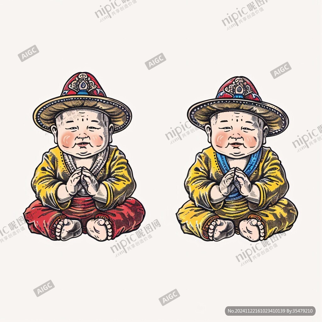 卡通方丈图案
