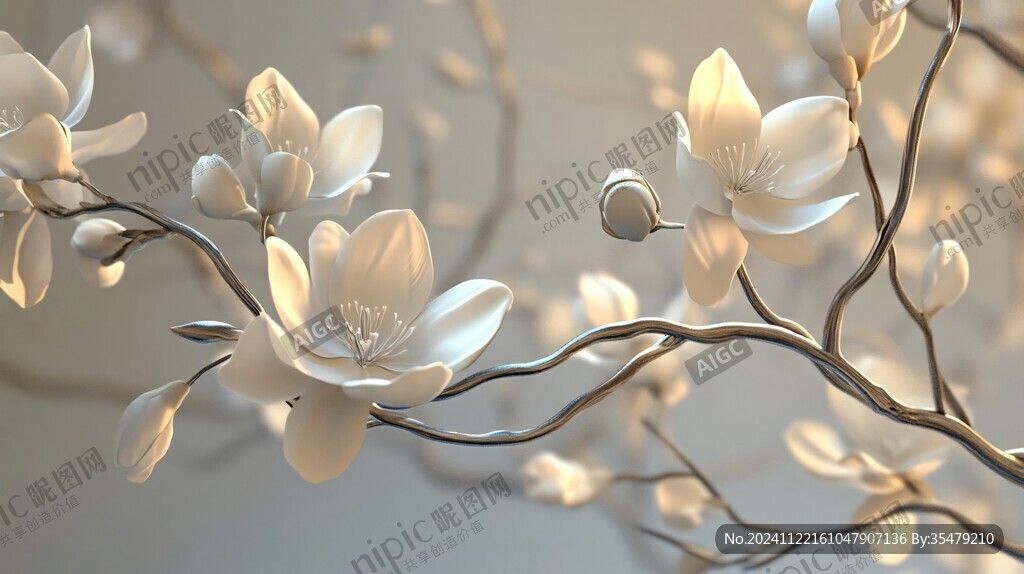 3d立体简约花