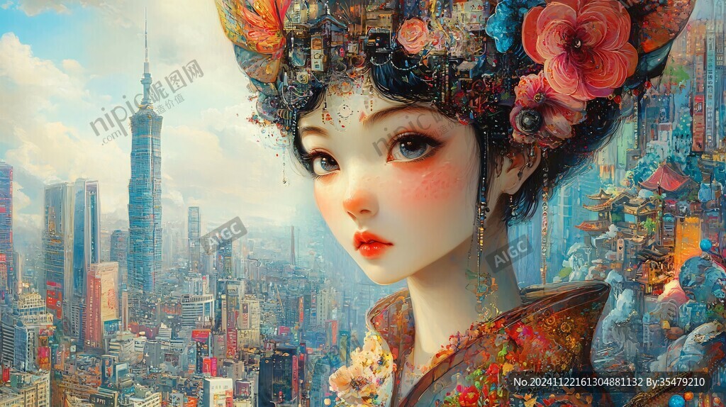 京剧女孩插画
