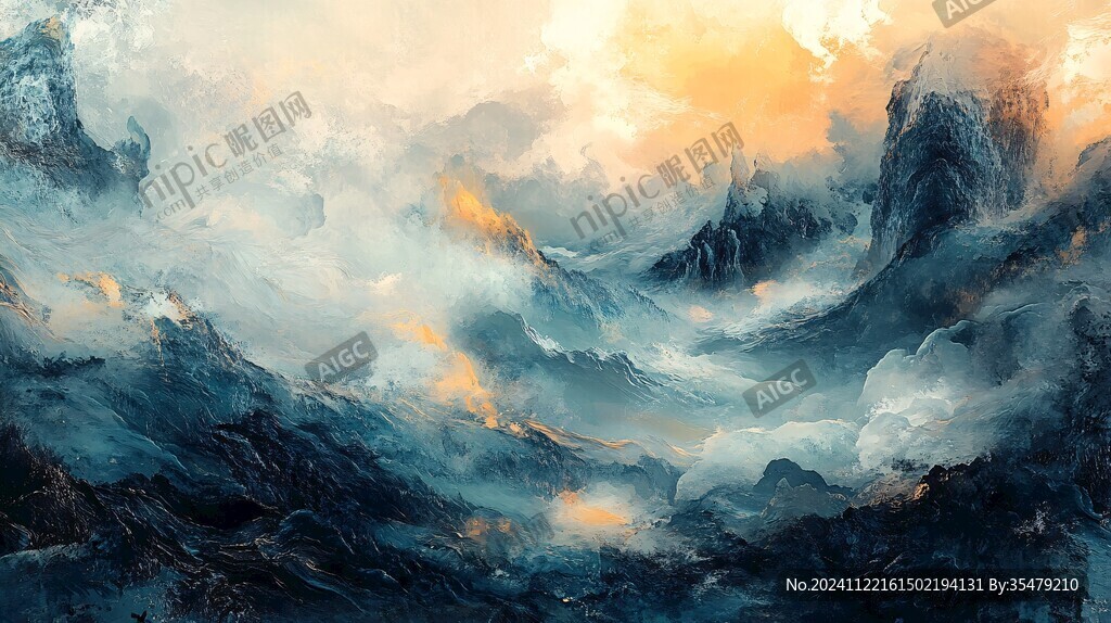 厚涂山水艺术背景