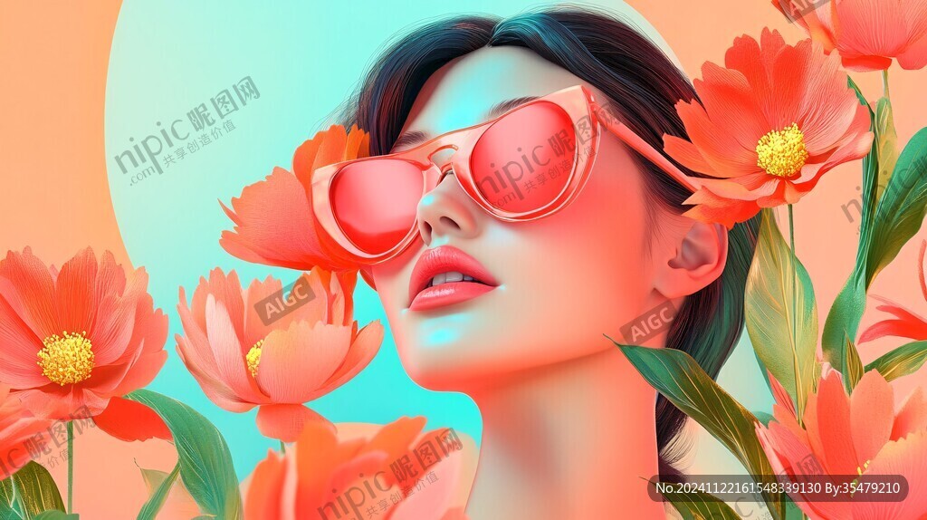墨镜人物插画