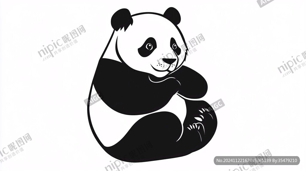 熊猫打坐logo设计
