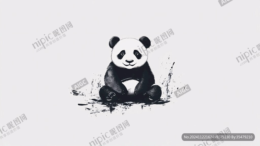 熊猫潮流插画