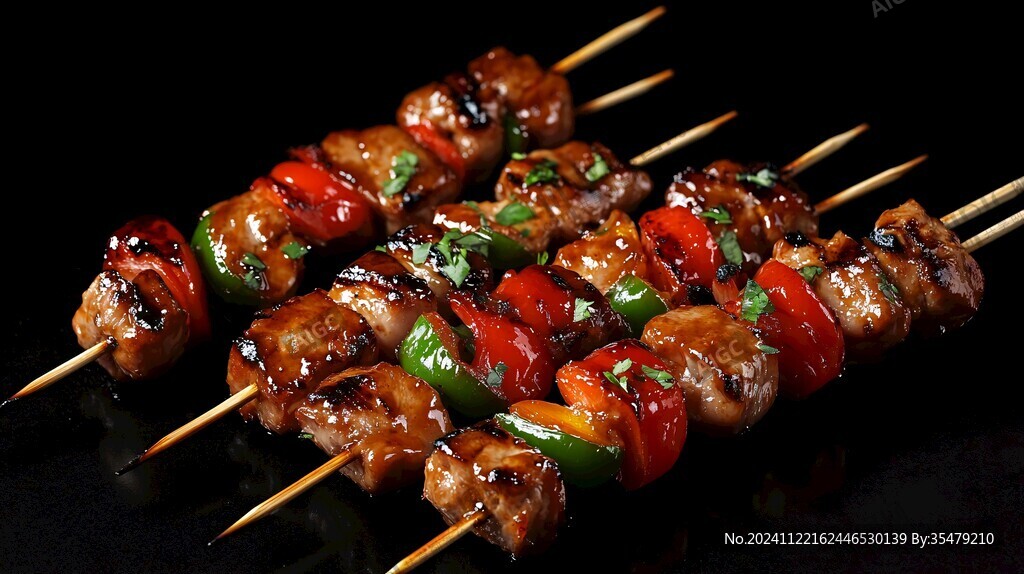 烤串棚拍烤肉大串