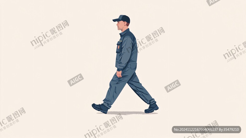 人物侧面行走