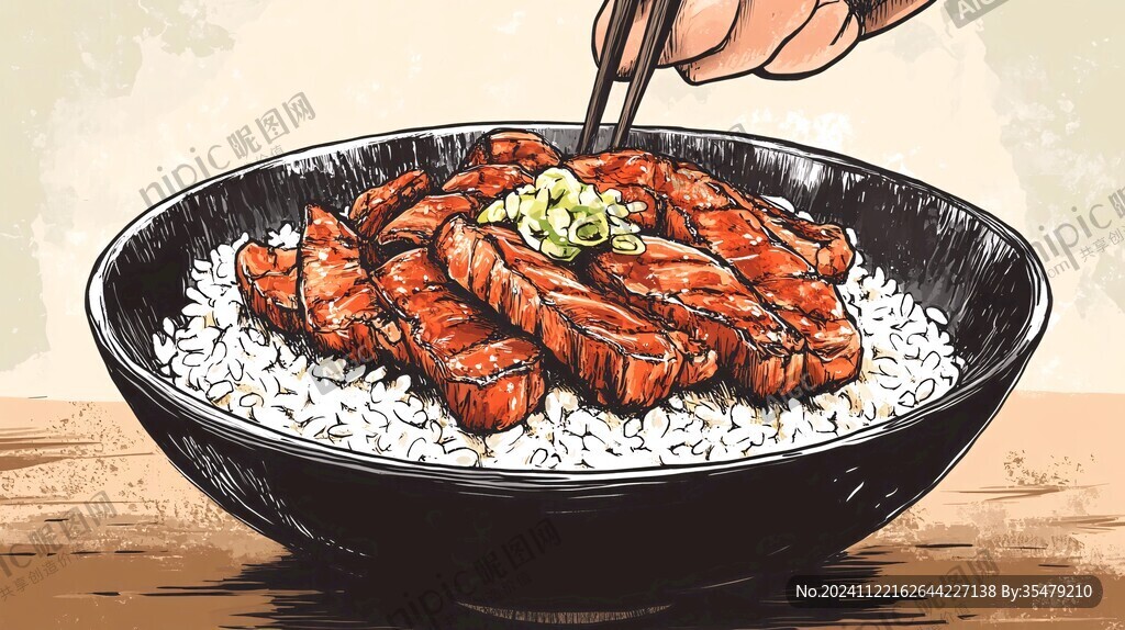 肥肠饭插画