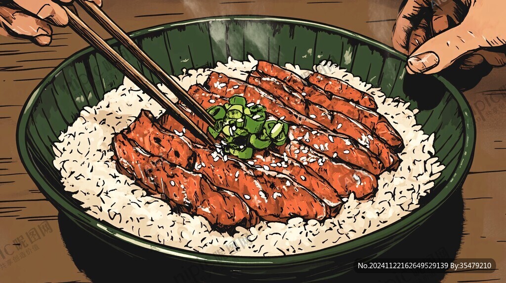 甏肉干饭插画