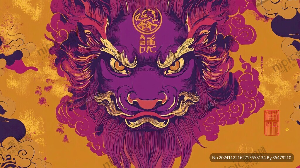 醒狮包装插画