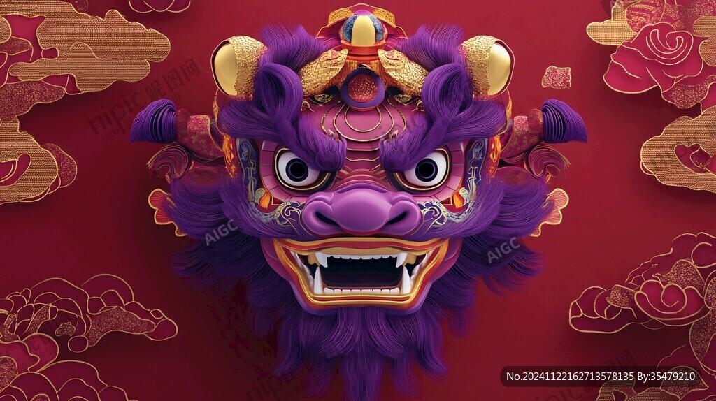 舞狮包装插画