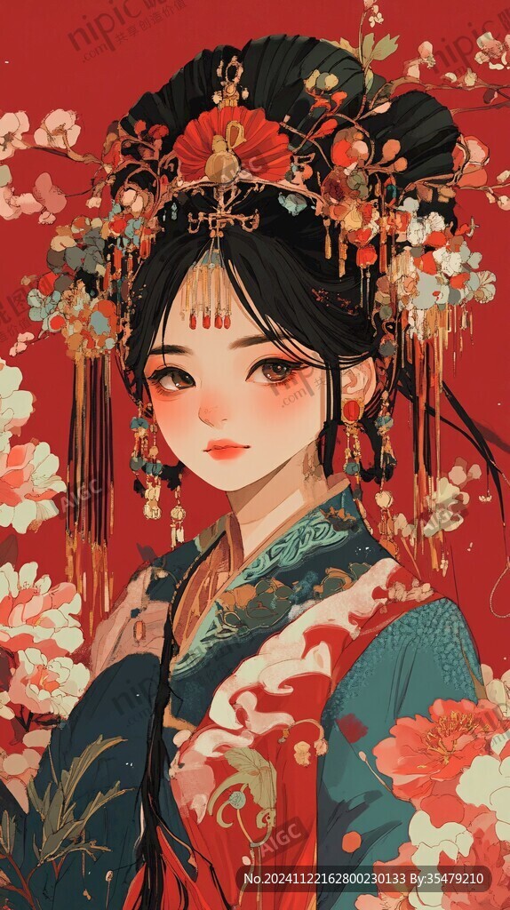 汉服美人插画