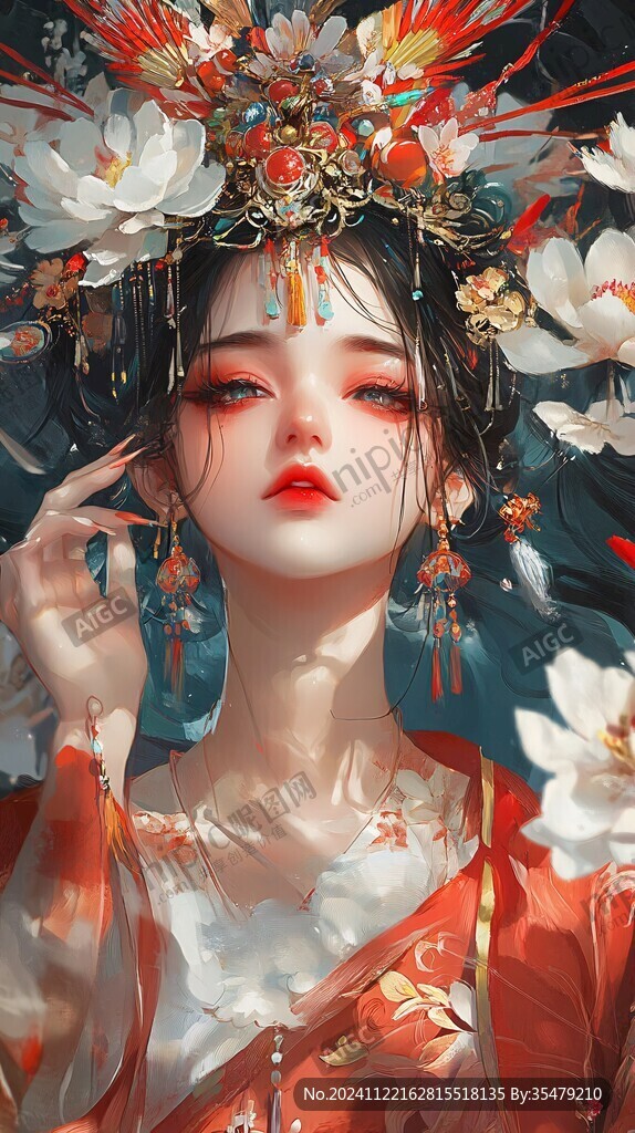 古风美女头像插画封面