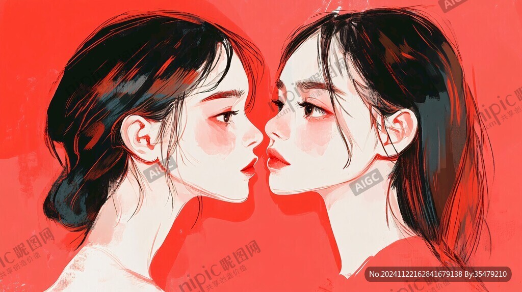 闺蜜插画
