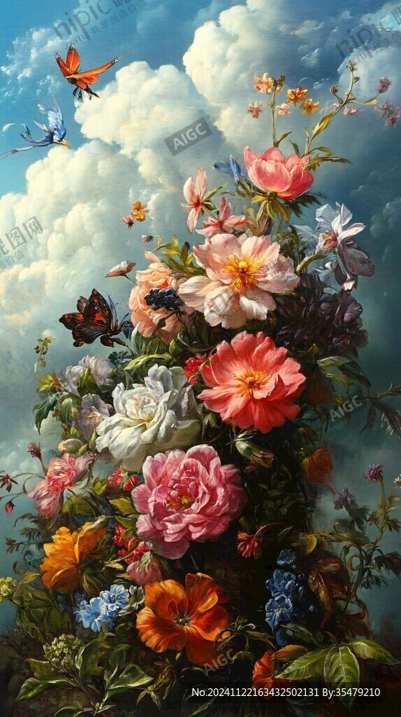 3d立体花卉油画