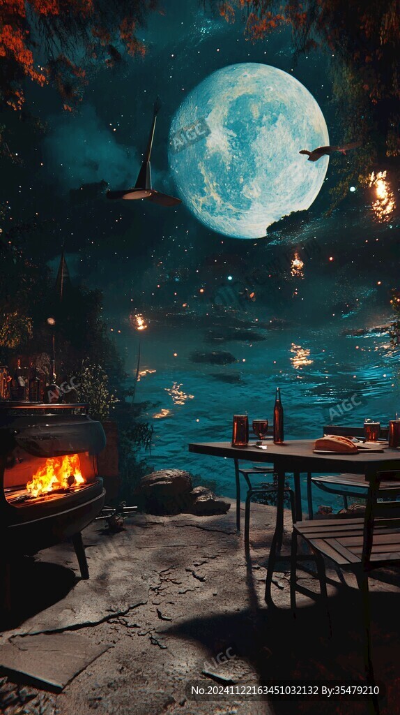 蓝月夜梦幻唯美奇幻