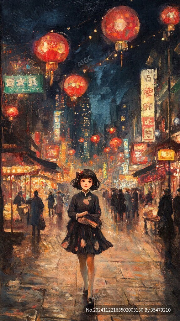 雨巷插画