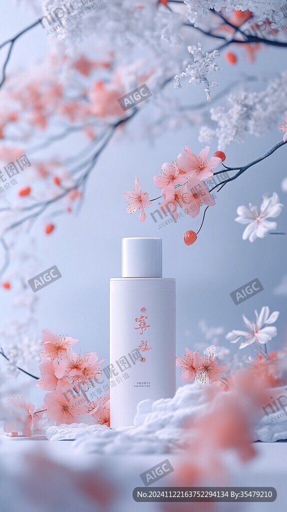 化妆品包装桃花樱花