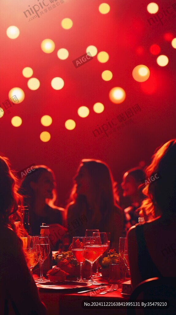 红色背景酒会晚会晚宴