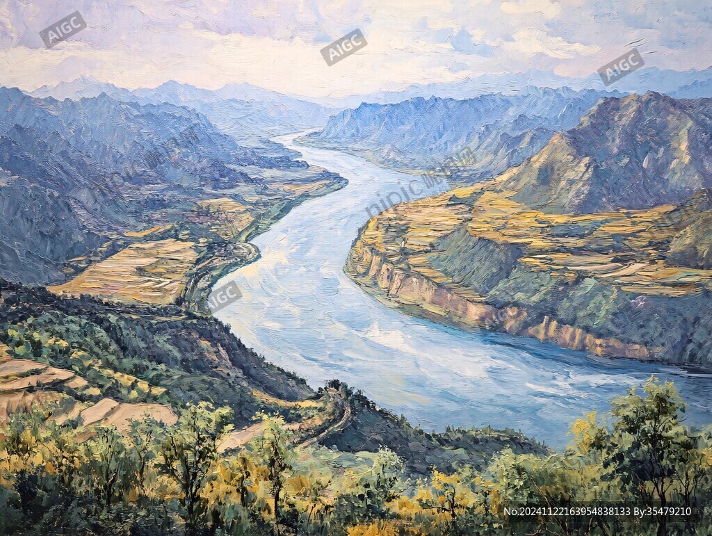黄河上中游装饰画