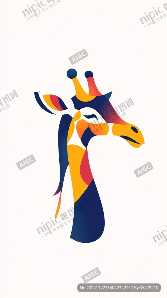 插画鹿logo