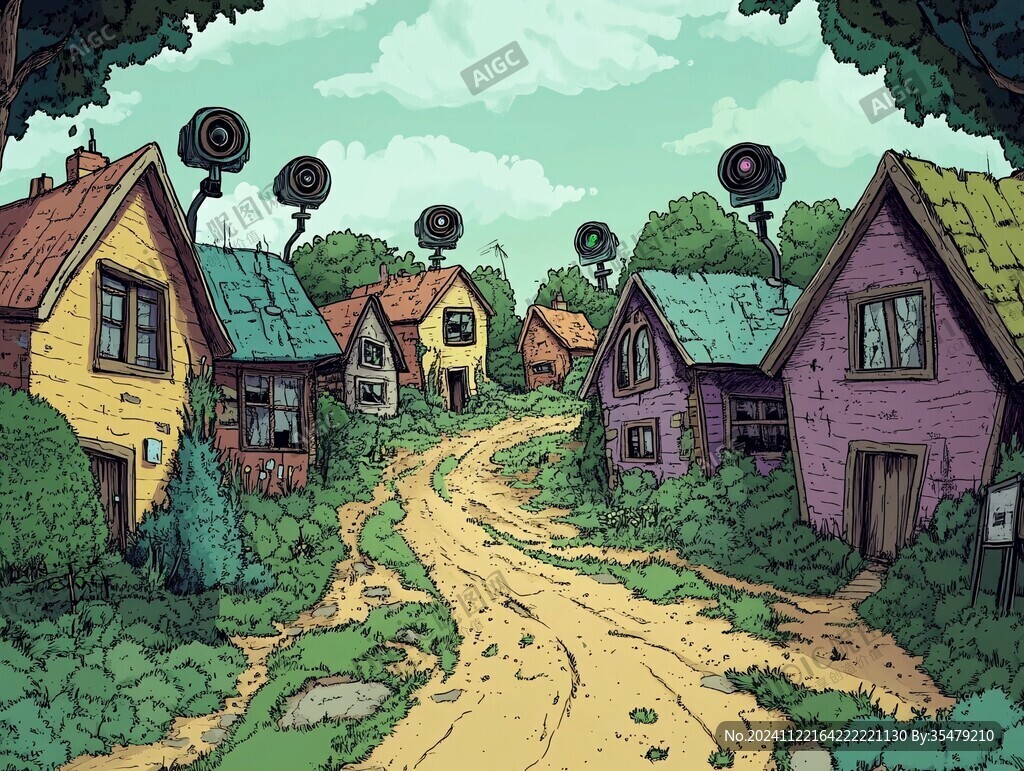 美式卡通风格场景