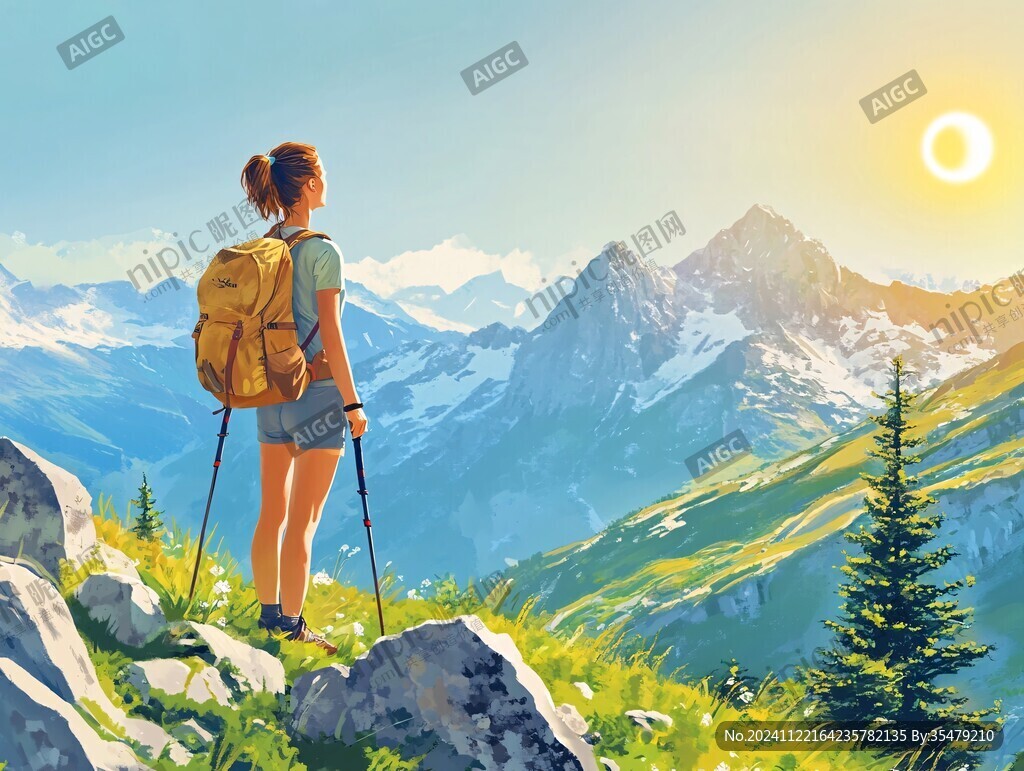 登山插画