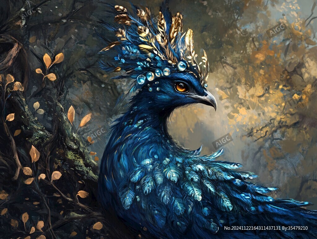 插画百鸟朝凤