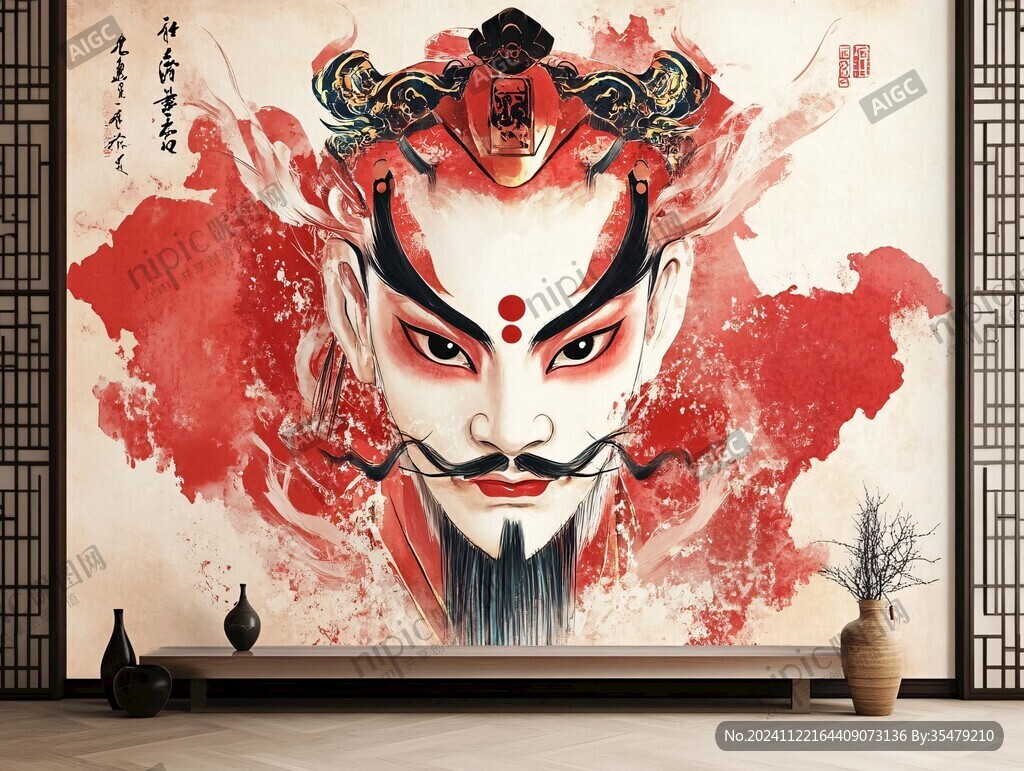 脸谱背景墙