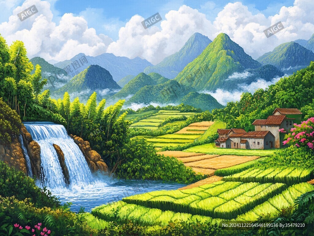 高清宽幅田园山水