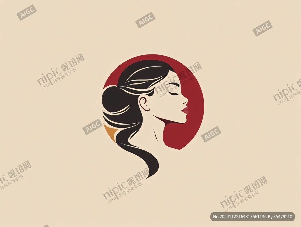 复古风美女logo