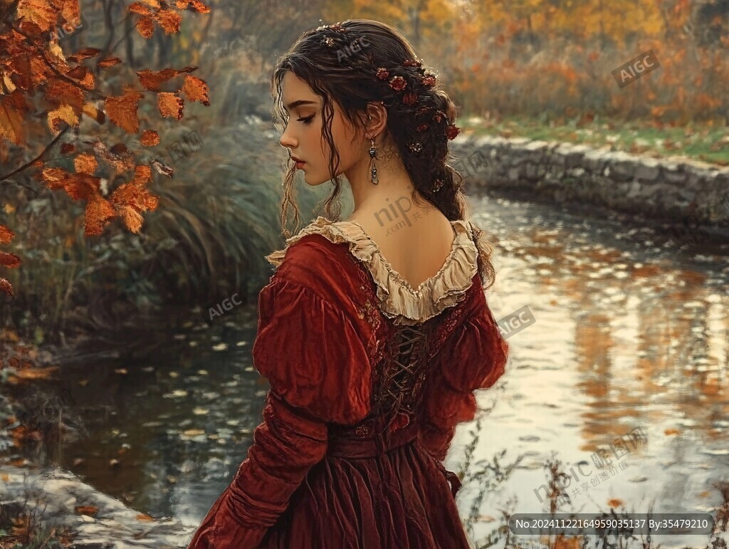 唯美人物油画