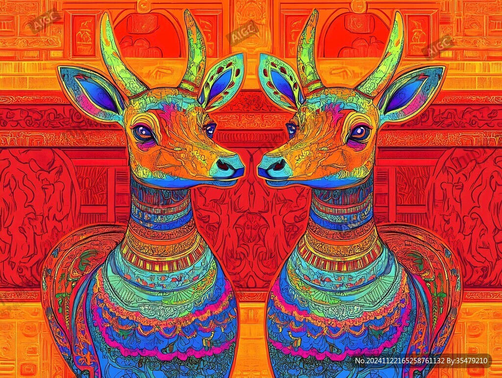 四羊方尊插画