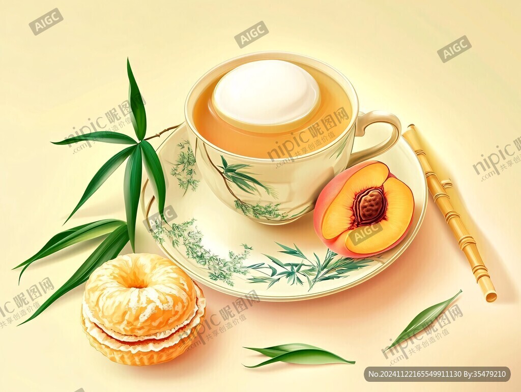 杏仁茶插画