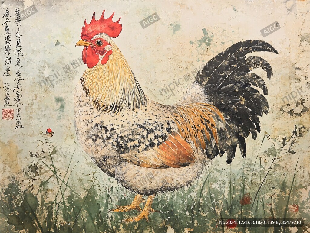 金鸡报春图