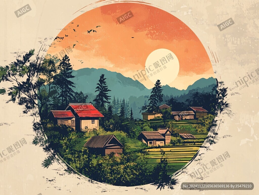 山村插画