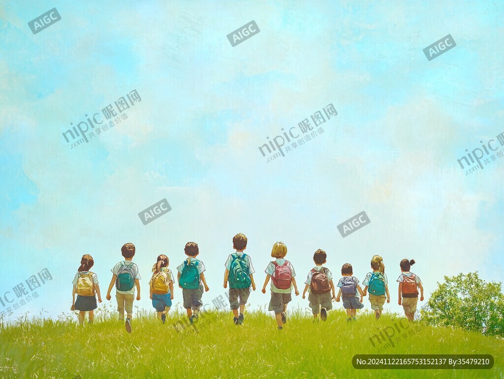 小学生背影
