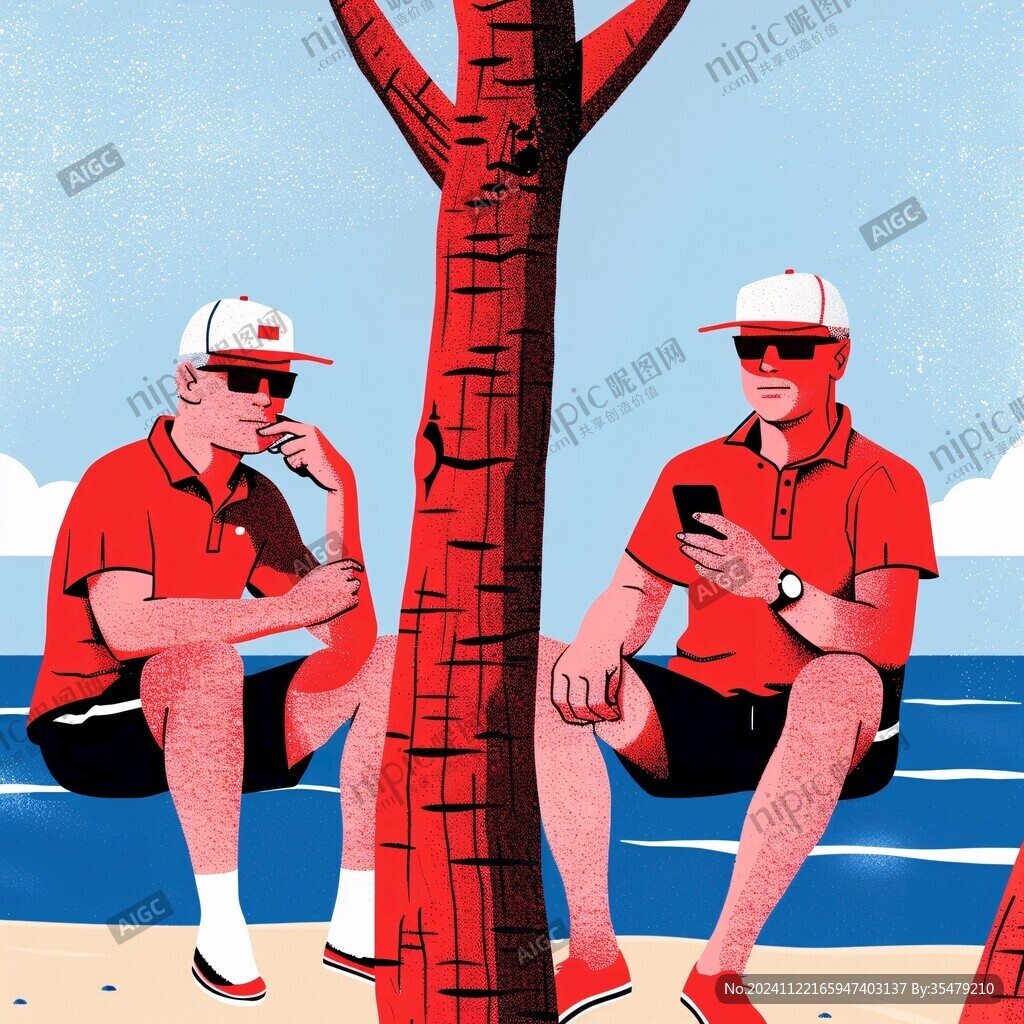 偏平化人物插画