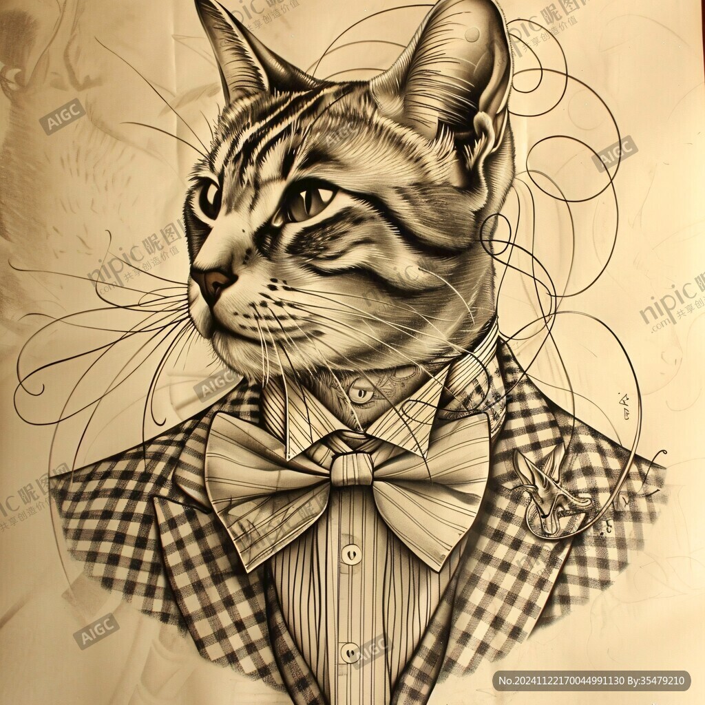 手绘狸花猫