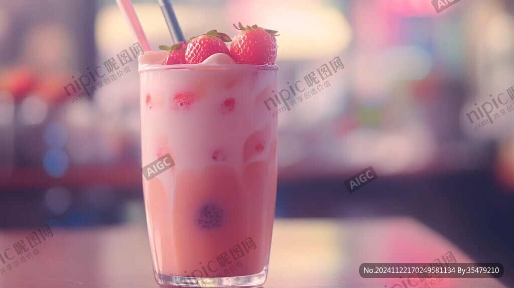 奶茶店草莓