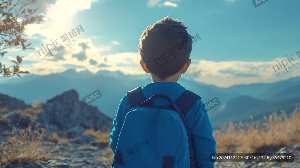 男孩背影