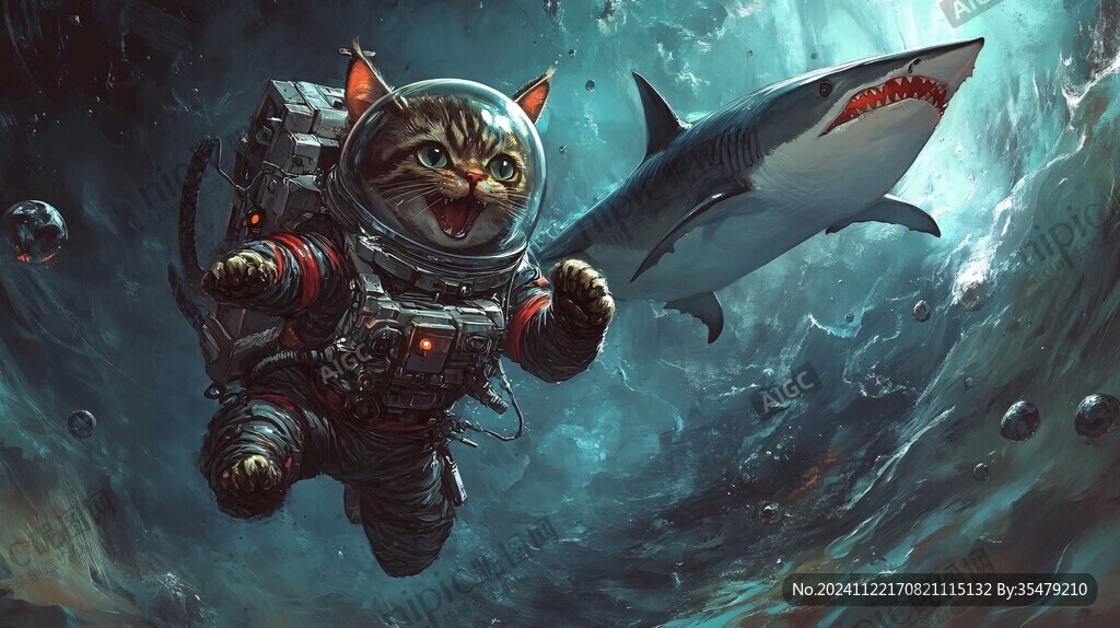 身穿宇航服的猫
