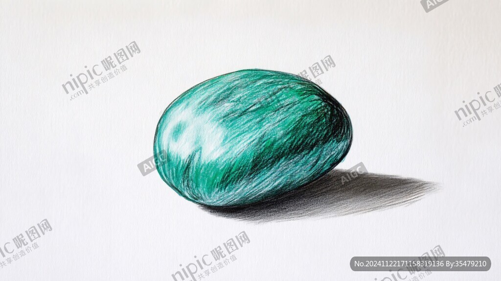 手绘绿宝石李