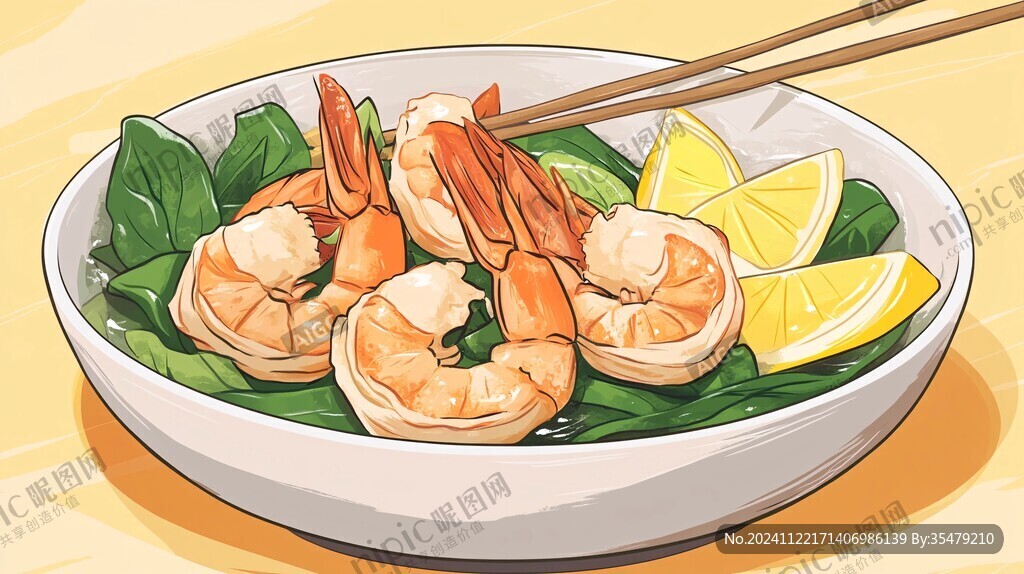虾饺插画