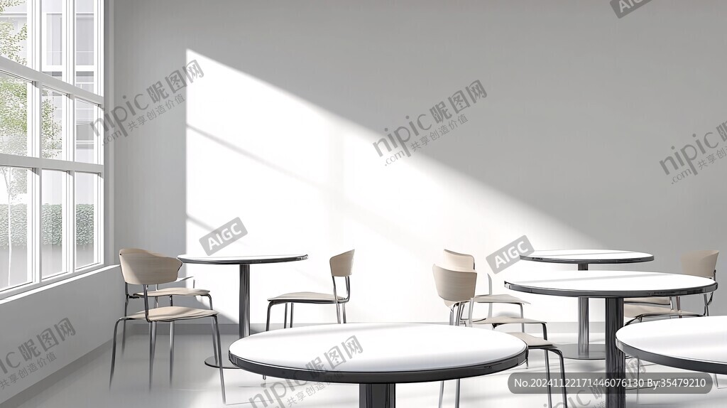 大学校园餐厅的窗外