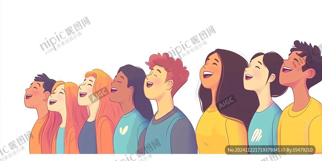 青年男女插画