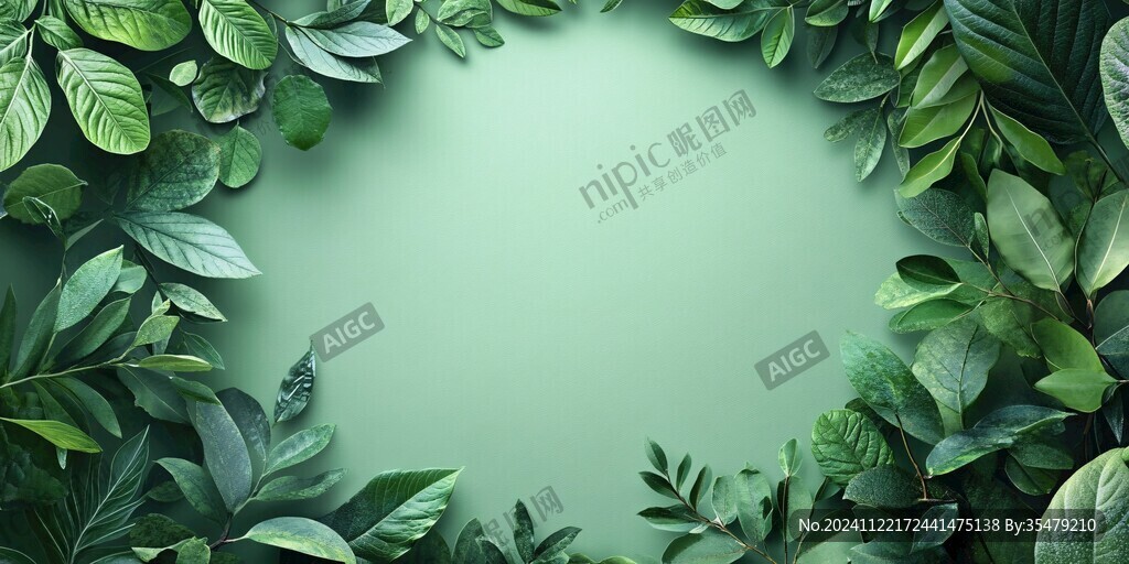 创意绿叶背景环保绿叶