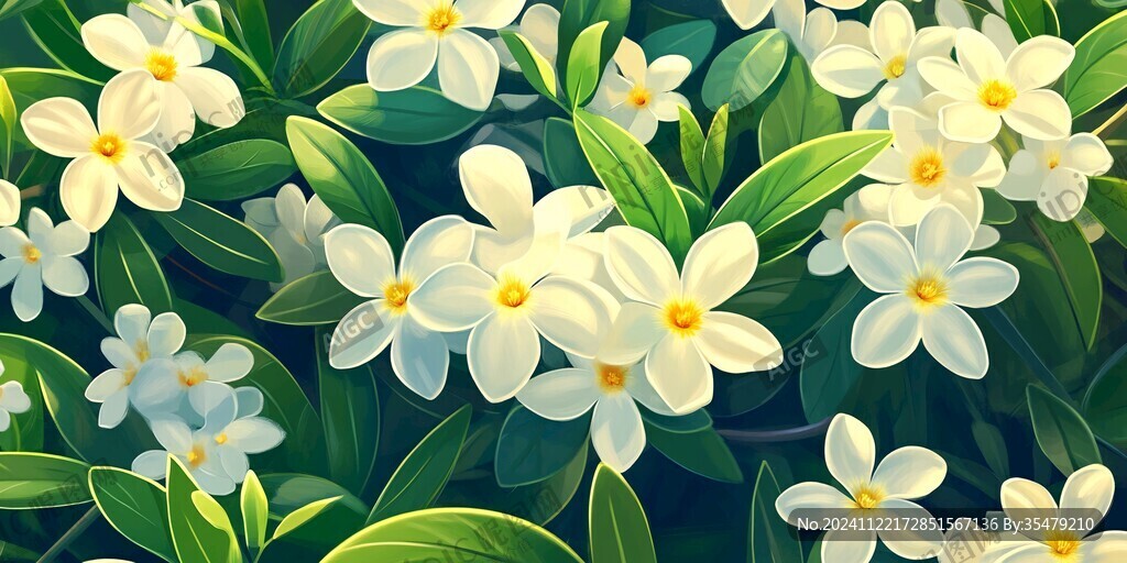 草本狗牙花插画