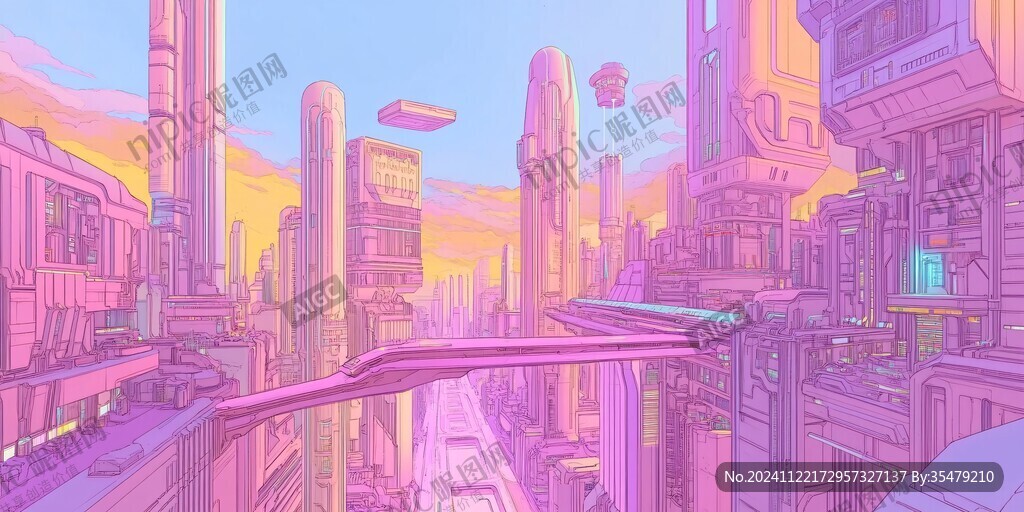 场景赛博插画